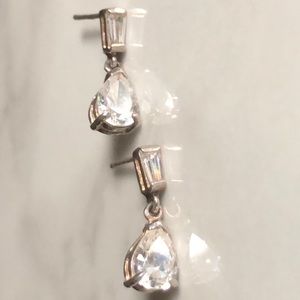 Cubic zirconia‎ sterling silver drop earrings
